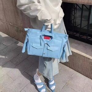 Shirt blue hand bag